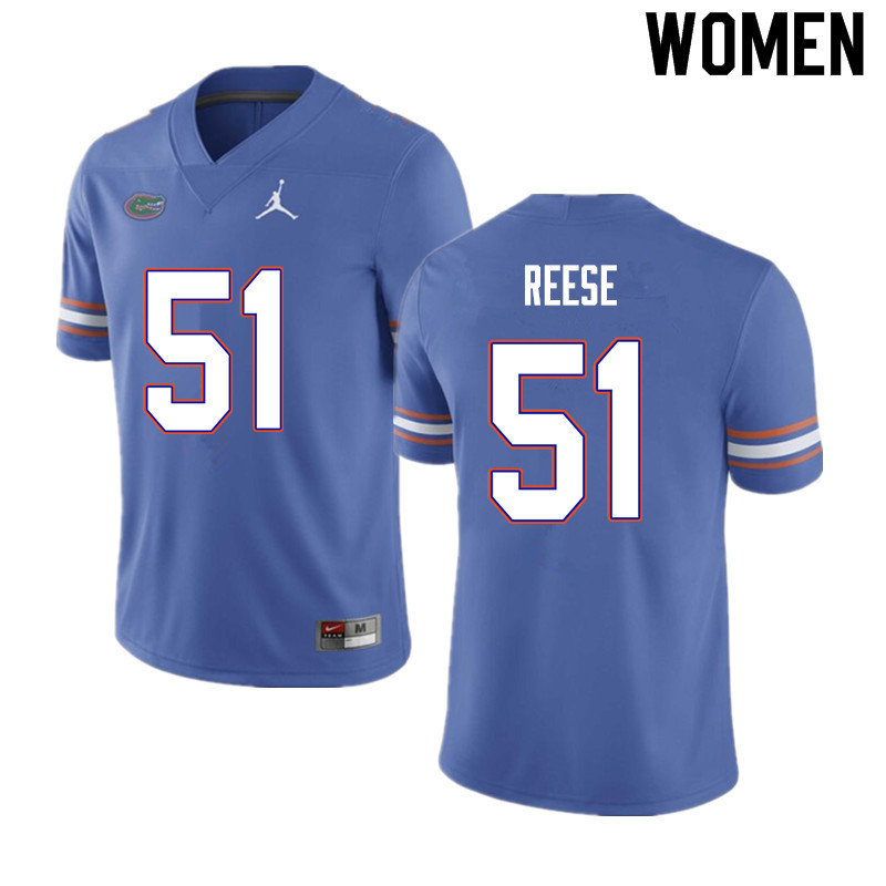 Women #51 Stewart Reese Florida Gators College Football Jerseys Sale-Blue - Click Image to Close